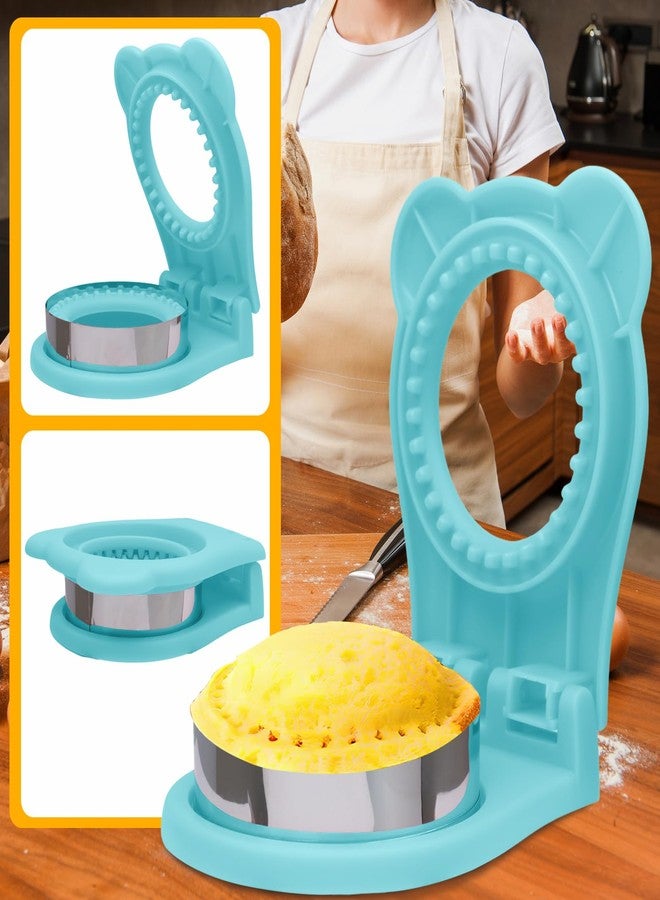 Litoexpe 1 Pack Uncrustable Sandwich Maker, Circle Shape Sandwiches Pocket 3.7 Inch Sandwich Cutter and Sealer, Easy Sandwich Cutter for Kids Breakfast and Lunchboxes, Light Blue - Image 3